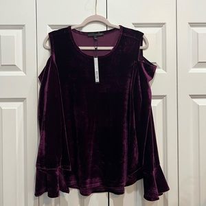 Velvet Maroon cut out sleeve top